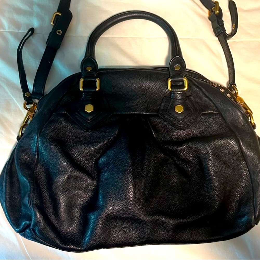 Marc Jacobs Black Leather Satchel with Gold Hardware - Picture 4 of 16